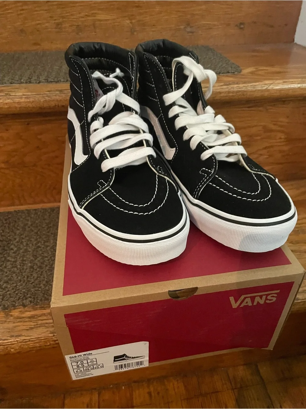 Vans Adult Sk8-Hi Canvas High-Top Sneakers - Black/White